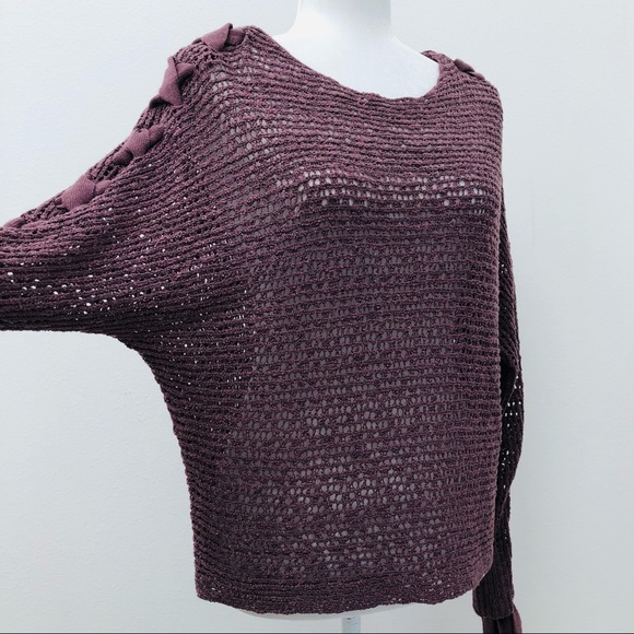 ⭐️Jolt⭐️Purple Mesh Scoop Neck Sweater - Picture 3 of 8